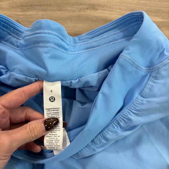 Lululemon Fast and Free Reflective High-Rise Short 3" Aero Blue Women Size 8 - Picture 2 of 8